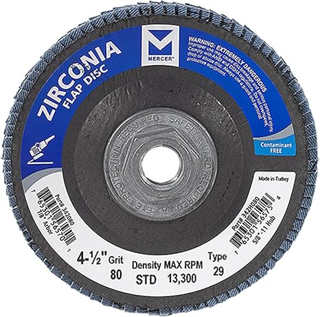 #342H080 4-1/2X5/8-11 TYPE 29 80 GRIT FLAP DISC