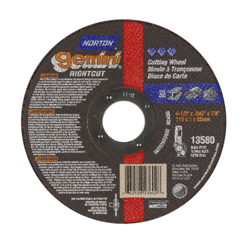 #66252823602 4-1/2X.045X7/8  CUT OFF WHEEL TY41 NORTON GEMINI RIGHTCUT