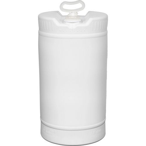 #56W15R 15 GALLON NATURAL  TIGHT HEAD PLASTIC DRUM, 2" & 3/4 FITTINGS