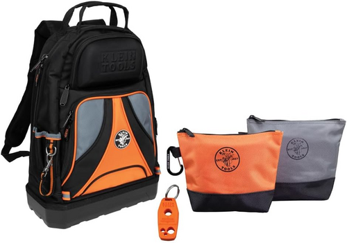 #KLEINTOOLS 80038 BACKPACK TOOL KIT TRADESMAN PRO BACKPACK ZIPPER TOOL BAGS AND MAGNETIZER 4 PIECE