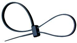 NTB 19 H.D. DL 19" HEAVY DUTY DOUBLE LOOP BLACK NYLON TIE