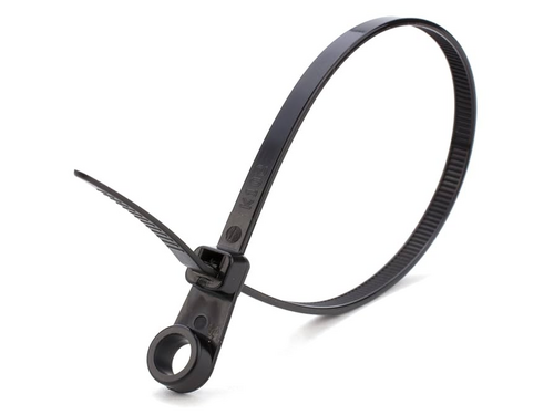 NTB 07 W/MOUNTING 7" BLACK NYLON TIE W/MOUNTING HOLE