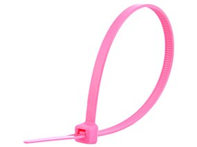 NTFP 07 7" FLUORESCENT PINK NYLON TIE