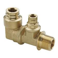 PAR#VS189PTC-6-6-4 PARKER DUAL PORT VIBRASEAL MALE ELBOW DOT 3/8X3/8X1/4M.P. BRASS