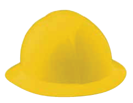 SAS 7160-10 FULL BRIM HARD HAT, 4PT RATCHET SUSPENSION, WHITE HAT SIZE 6-1/2 TO 8
