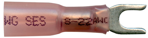 TER 2222 HS 22-18GA. #6 FORK HEAT SHRINK TERMINAL