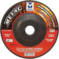 4-1/2X1/4X5/8-11 TYPE 27 LONG LIFE DEPRESSED CENTER GRINDING WHEELS FOR METAL