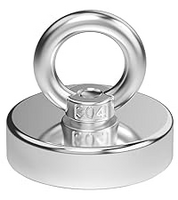 MAGNTEIC HOOK, 100 LB. HD NEODYMIUM MAG HOOK W/ COUNTERSUNK HOLE EYB