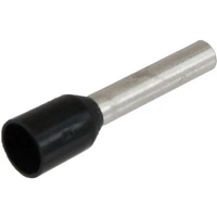 INSULATED WIRE FERRULE, BLACK 16GA .31 PIN LENGTH