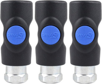 3 PACK SAFETY AIR PLUG COUPLER 3/8 FNPT HIGH QUALITY S1