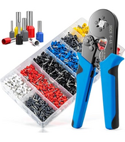 FERRULE CRIMPING TOOL KIT, FERRULES INSUL WIRE TERM. FOR AWG 22-8